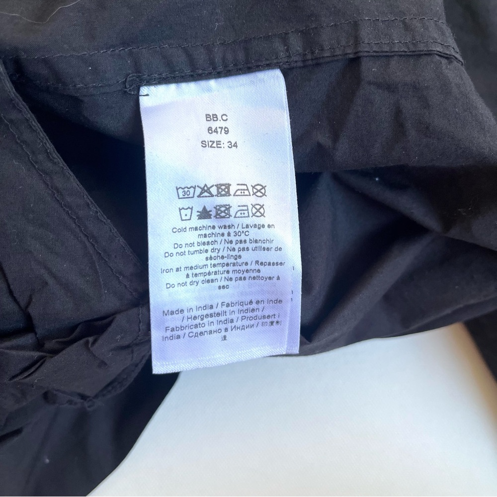 GANNI Black Cotton Poplin Mini Smock Dress - Picture 5 of 8